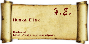 Huska Elek névjegykártya